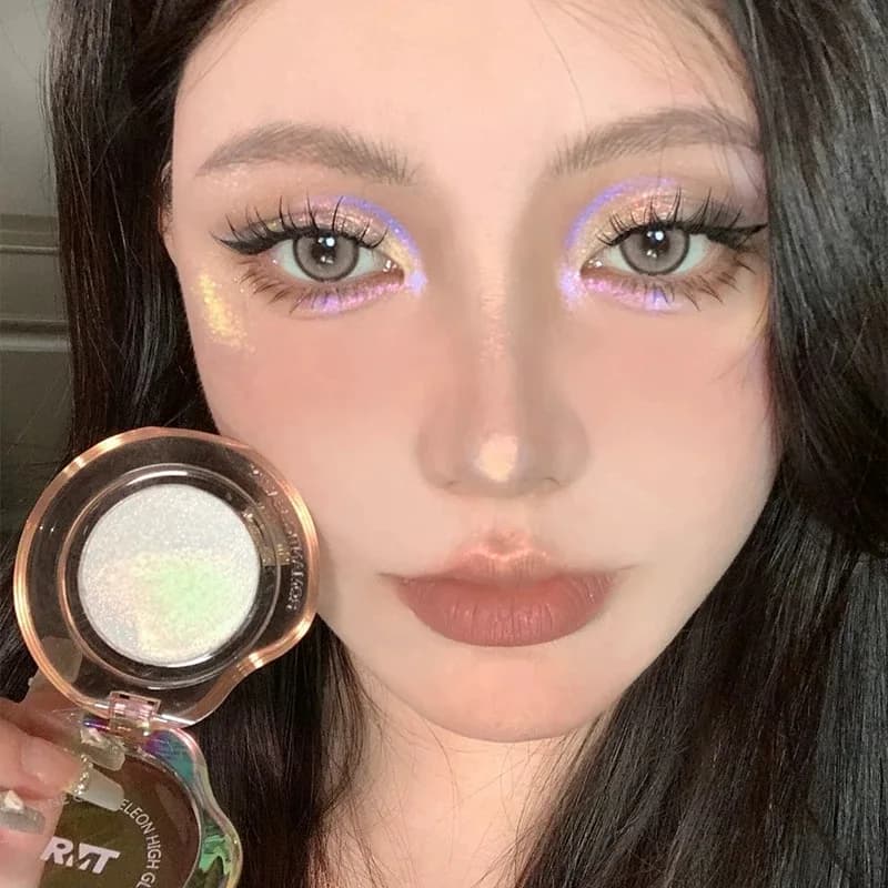 RMT Romantic High Gloss Powder Chameleon Repair Matte Purple Shimmer Glitter Sparkling Shadow Illuminante viso a lunga durata