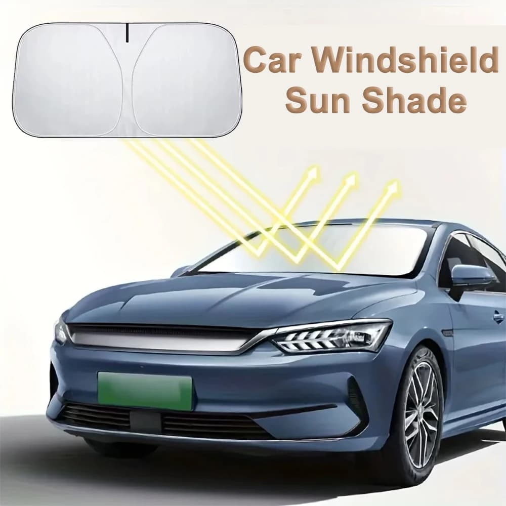 Parasole Estivo per Parabrezza Auto Grande 145x80cm Pieghevole Riflettente UV Isolante Termico con Borsa Portaoggetti per la Maggior Parte dei Veicoli