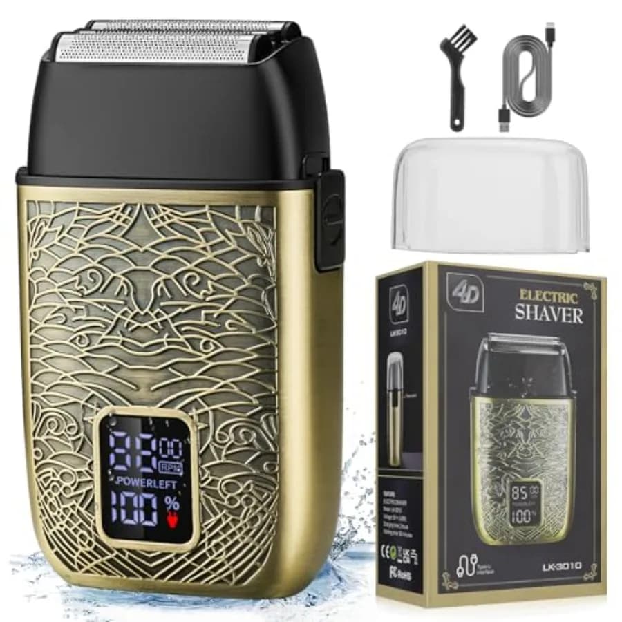 Electric Razors for Men, Electric Razor with Powerful Motor, Hot Head Razors, Triple Lamina Rulebarba, Barbiere Accessories