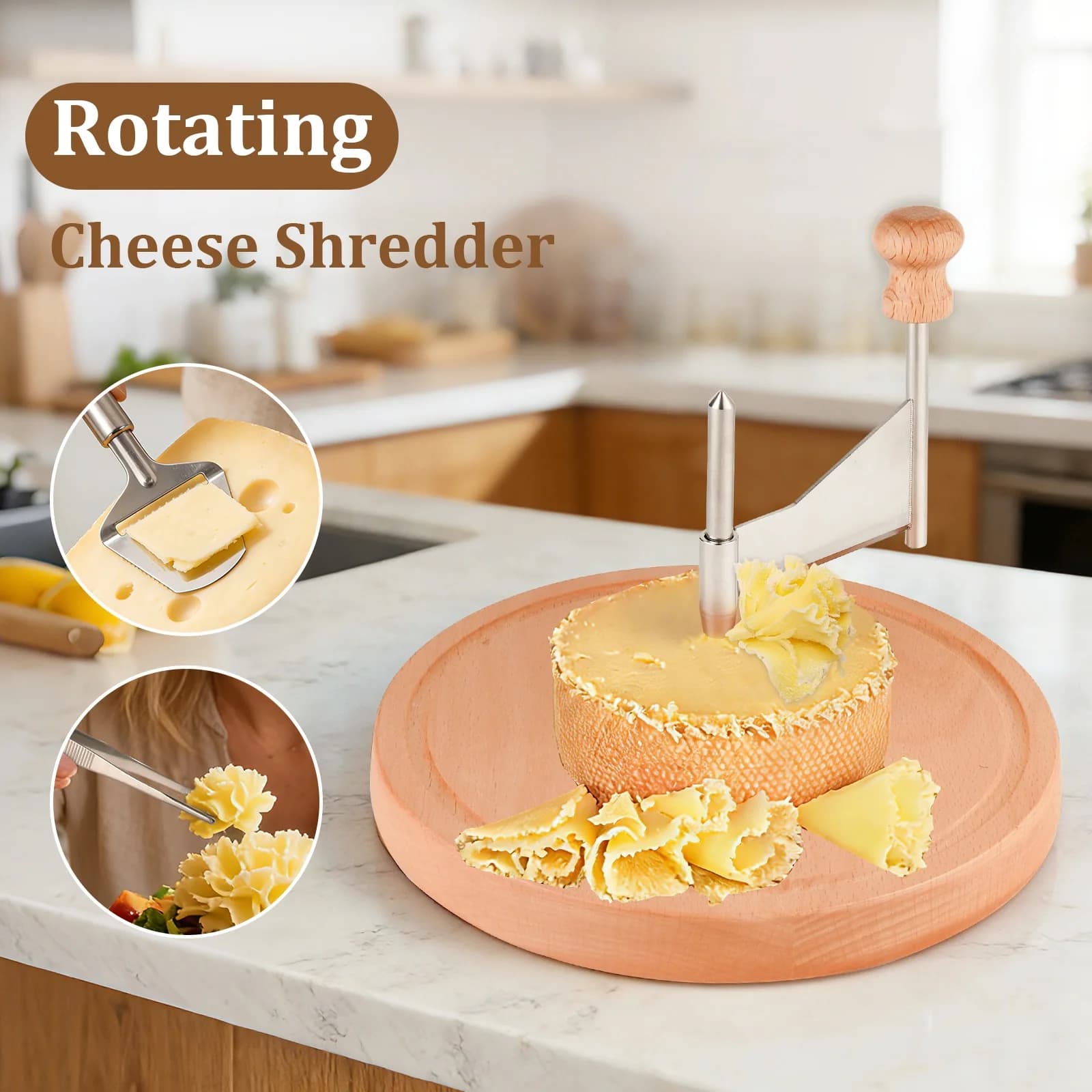 Rotating Cheese Curler Cheese Flowers Curler Wheel Butter Curls Chocolate Cheese Shredder Cheese Slicing Spatula Utting Knife