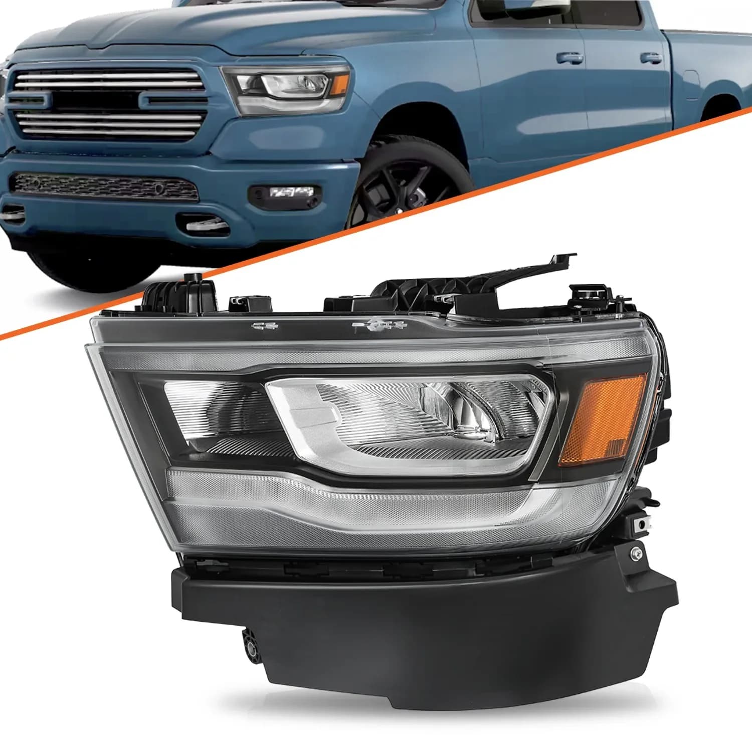 For Dodge Ram 1500 2019-2021 Full LED Headlight Headlamp w/DRL Left Side Chrome