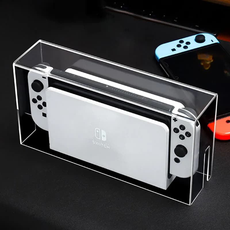 Coperture rigide in acrilico Accessori per interruttori Oled Scatola di visualizzazione Copertura antipolvere host per custodia protettiva per dock per console di gioco Nintendo Switch NS