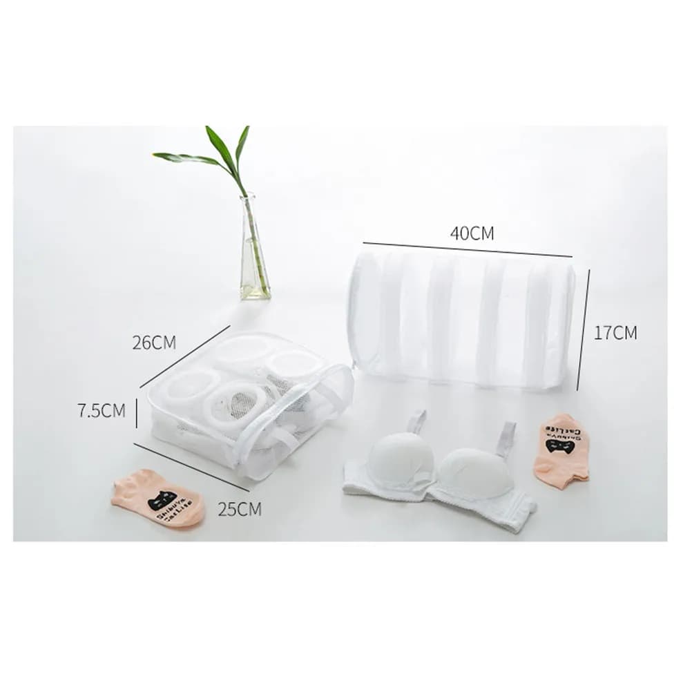 Portable Foldable Mesh Laundry Shoe Wash Bag White Breathable Sneaker Tennis Dry Bag Hanging Loops Transparent Window Lock