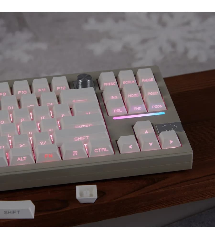 Two-color molding factory-adapted Wooting wireless mechanical keyboard white side light-transmitting keycap PBT