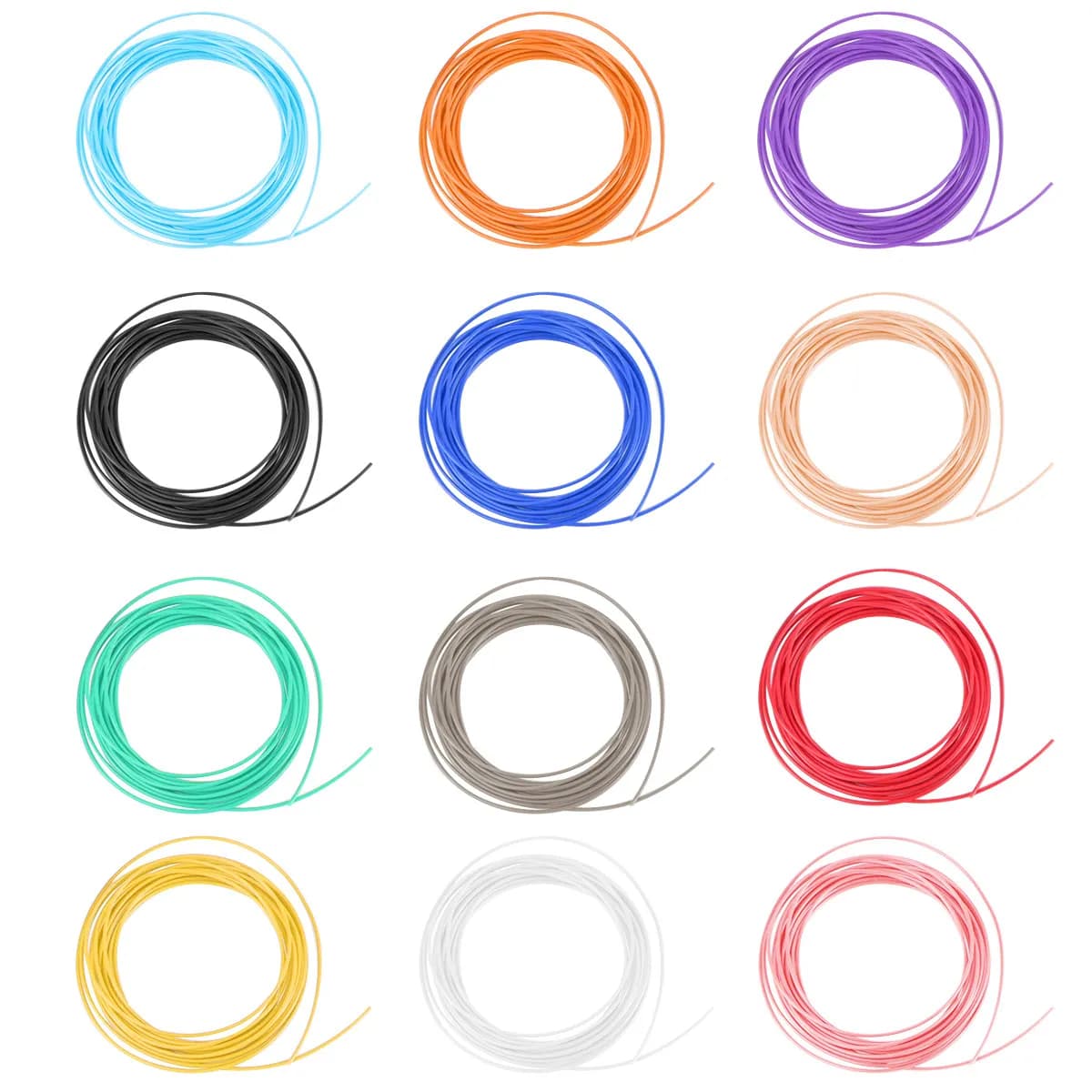 10 Pieces Filament PLA for 3D Pen, High Strength, Low Retreat, 1.75mm 5M, Refill Assorted Colors, 3D Printing Materials