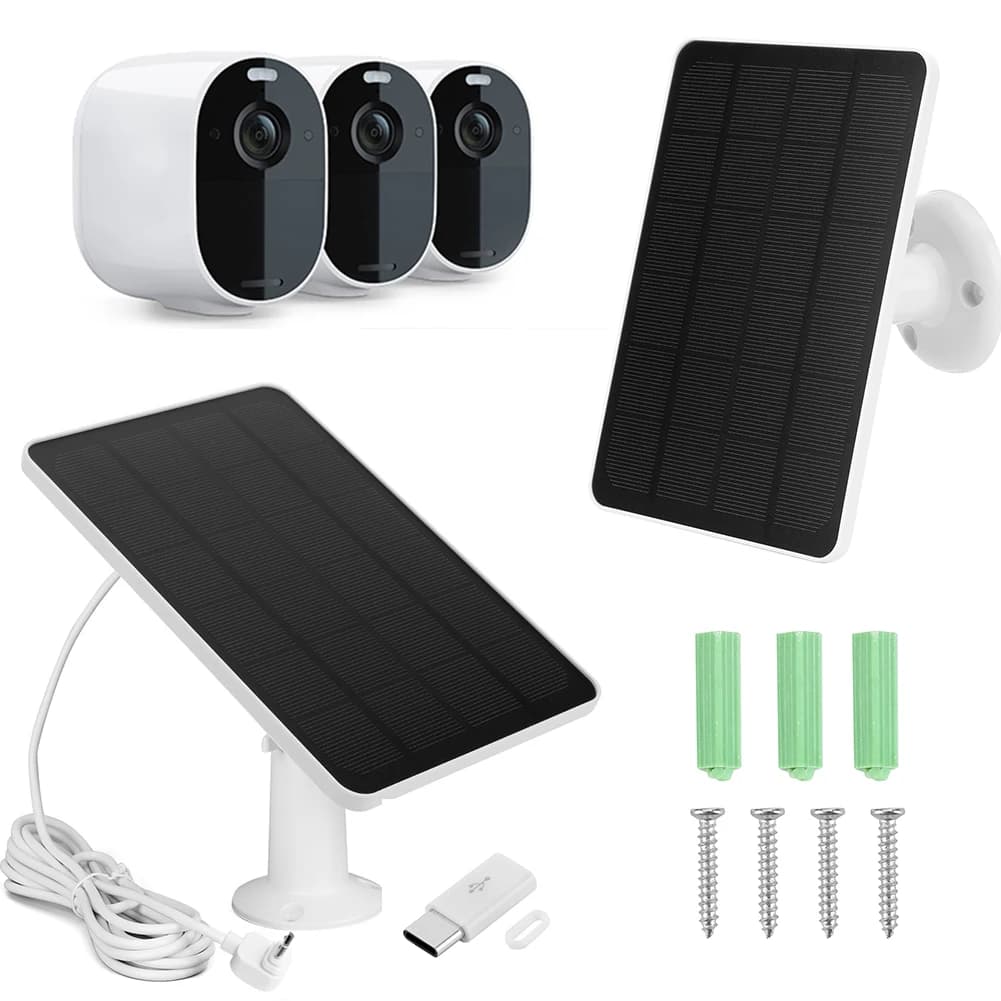 Caricatore Solare per Telecamera 4W/6W 360° ° Pannello solare regolabile per montaggio a parete per telecamera Arlo Essential Spotlight/XL Spotlight