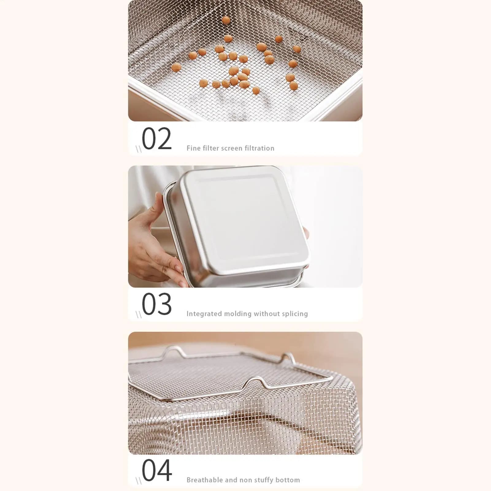 Contenitori per la preparazione dei pasti in acciaio inossidabile, ciotole impilabili per la conservazione degli alimenti, per frutta, verdura, insalata, dispensa della cucina