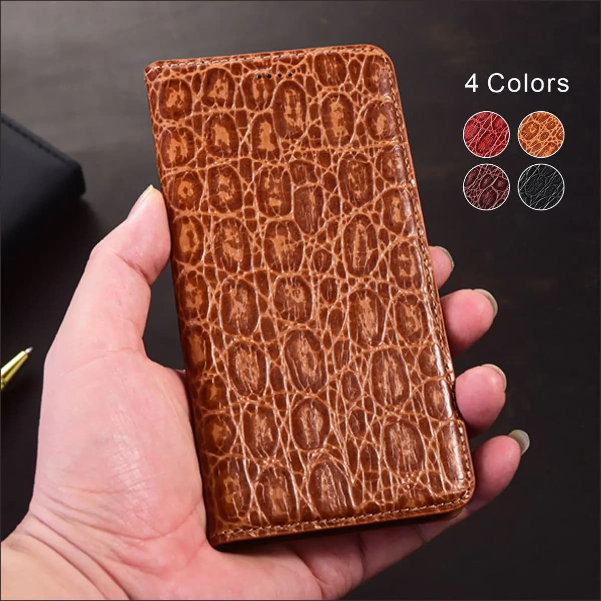 Custodia per telefono Flip in vera pelle per Xiaomi Poco X2 X3 X4 X5 X6 X7 GT Pro NFC Neo Custodia protettiva con porta carte