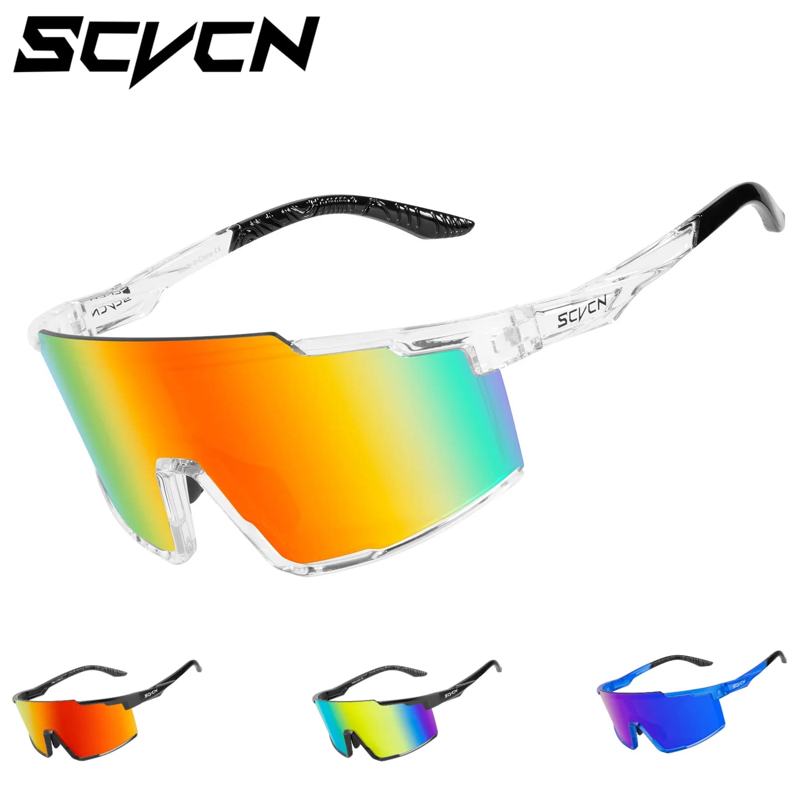 SCVCN Occhiali da sole sportivi Fotocromatici Occhiali da bicicletta da ciclismo Occhiali da bici MTB Occhiali da pattinaggio UV400 Occhiali da esterno Uomo Donna