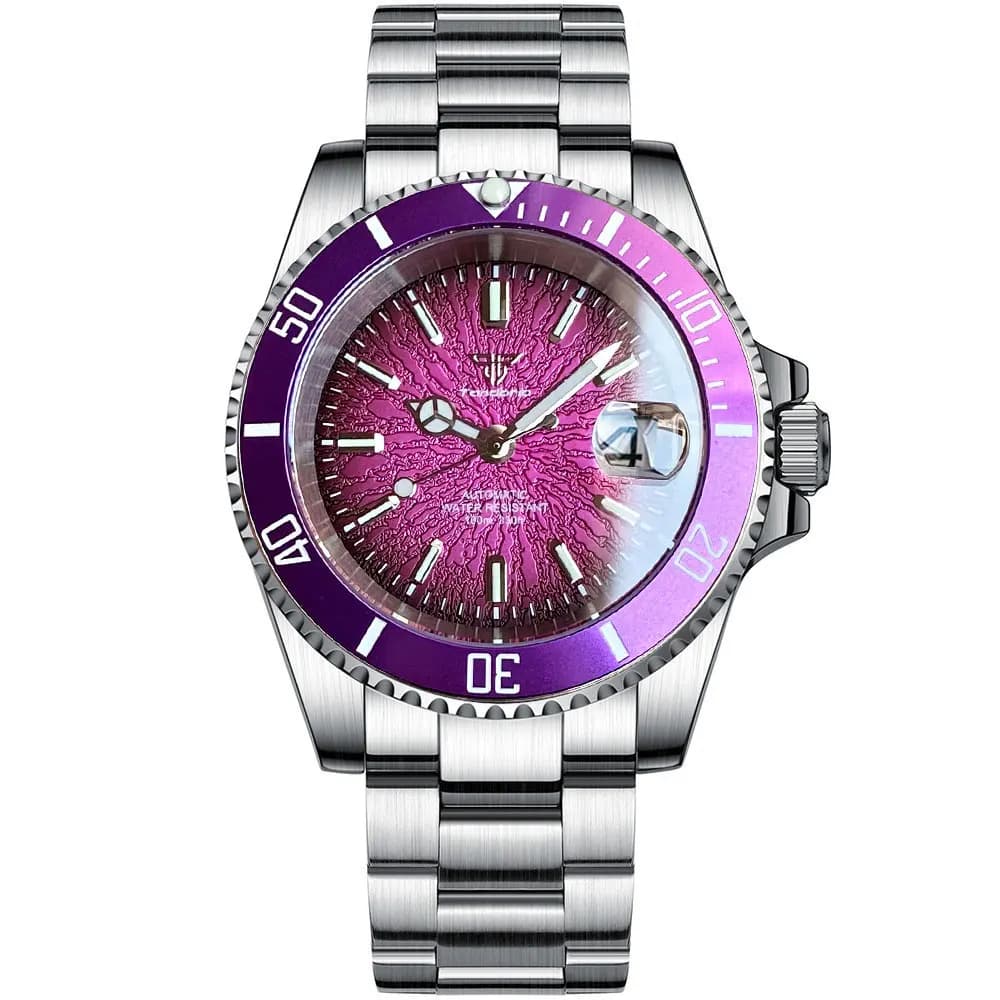 Tandorio Nuovo 40mm Diver Orologio da uomo Vetro zaffiro NH35A Meccanico automatico Reloj Hombre Data 20ATM Diver Roating Lunetta luminosa