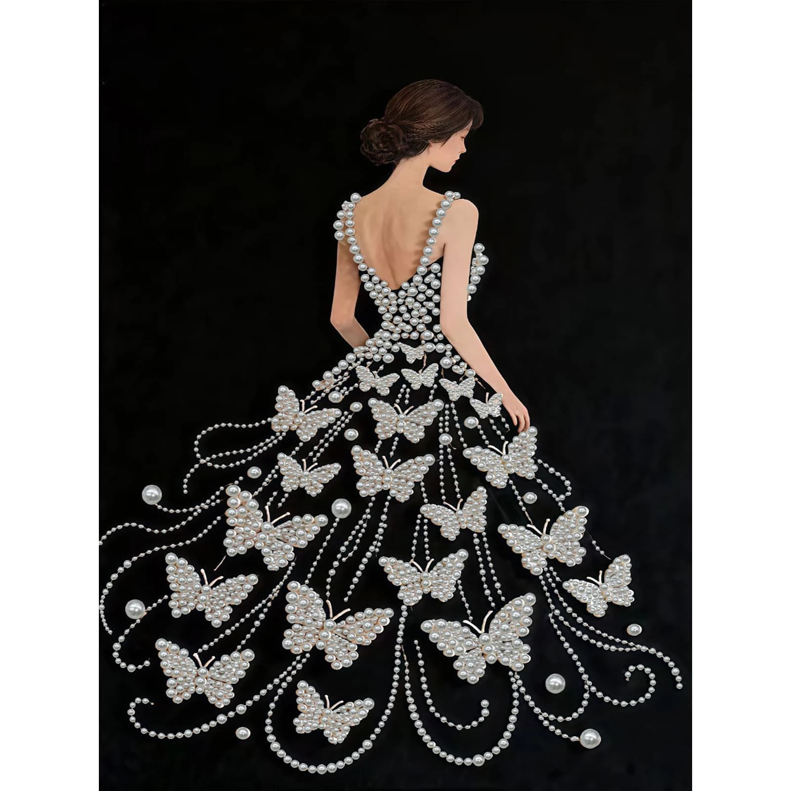 Fa-da-Te Artistic Kits for Painting with Pearls, Wall Decorations for Home, Paintings with Pearls and Gems, Art and Crafts with Frame 30x40cm