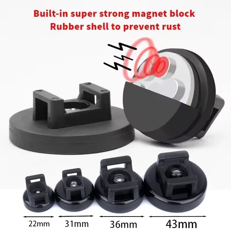 2/8PC Magnetic Zip Tie Mount Multipurpose Waterproof Magnetic Cable Holder Magnetic Cable Clips for Home Office Wiring Organizer