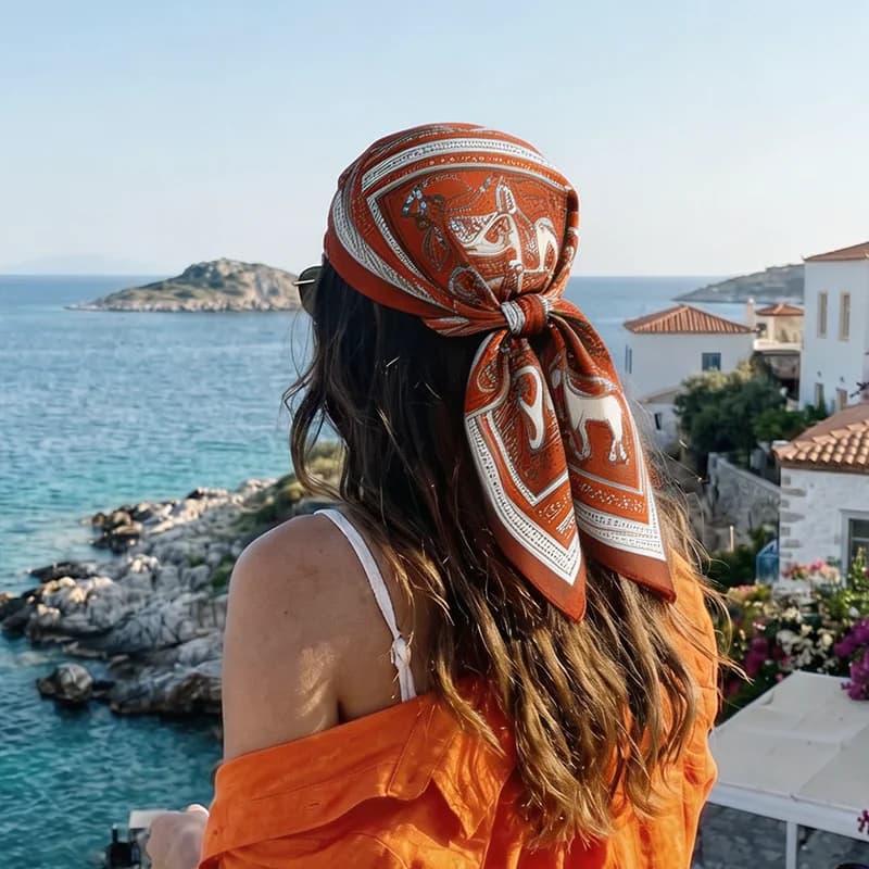 Sciarpa di Lusso Stampata, Hijab, Turbante Femminile, Foulard, Copricapo, Sciarpa da Testa, Sciarpa, Bandana, Fascia per Capelli, Antivento