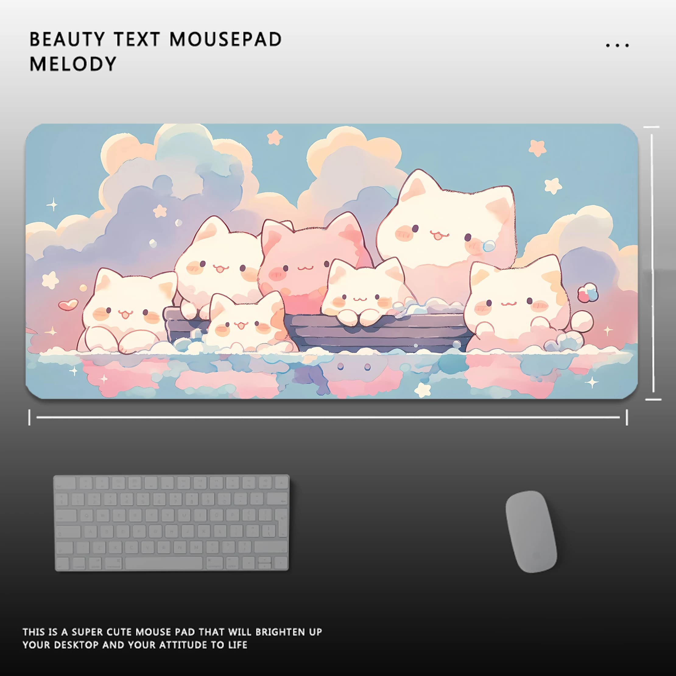 Mouse Pad Pink Cat HD Print Desige Large Gamer Mousepad Keyboard Mat XXXL Mouse Mats Oversize Rubber Desk Pad Design Desk Rug