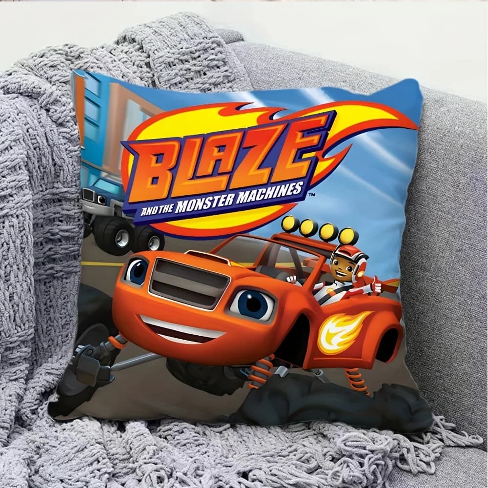 Federa Blaze and the Monster Machines - Print 2D on both sides of polyester, decorative pillowcase for sofa and bedroom, children's cartoons