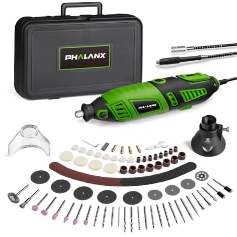 Rotating Tool Kit 180W 1.5-Amp 6 Speed Variable with 8000-32000RPM Flexible Shaft, Multi-Utensile Set with 139 Crafts and Fai-da- ♪