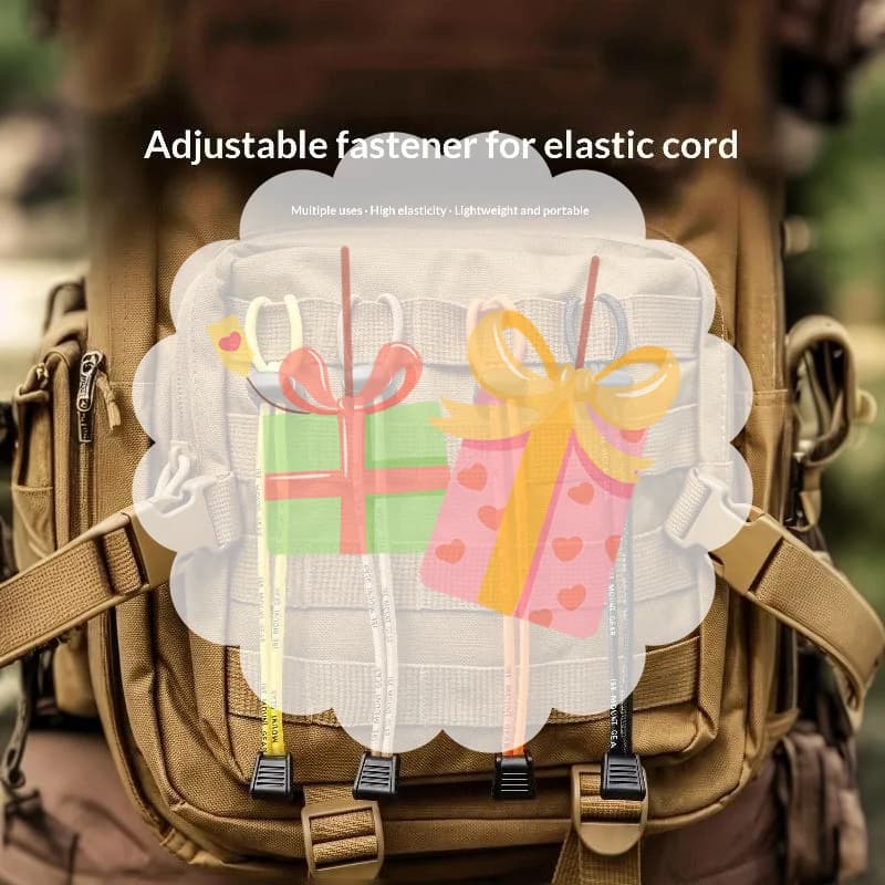 Outdoor Hiking Backpack Elastic Rope Fixing Buckle Camping Gear Trekking Pole Bungee Cord Attachment Hook