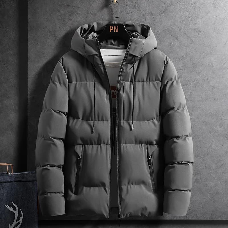 Cappotto in cotone da uomo autunno e inverno Giacca con cappuccio Caldo casual Semplice versione coreana Cappotto in cotone slim fit Piumino di tendenza