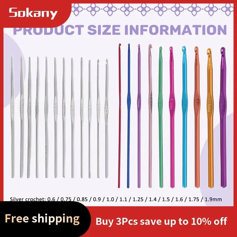 A59E-100 pezzi uncinetto con kit di strumenti fai da te per punto calibro filato
