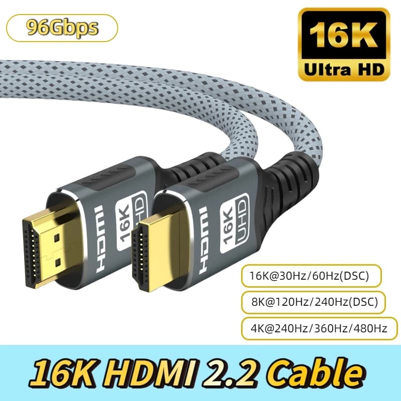 HDMI cable 2.2 Bandwidth 96 Gbps Support 8K@120Hz 4K@240Hz LIP 2K@360Hz protocol for game console monitor TV