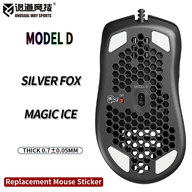 InsolitoWaySports Mouse Pattini Piedi Glorioso Modello D Superficie ribaltabile PTFE Anti collasso Silver Fox Magic Ice Versione