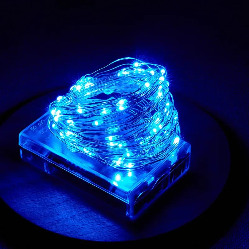 Luci a Filo LED Argentato per Matrimoni e Feste, Ghirlanda Decorativa per Ramadan, Lampada per Esterni e Giardino a Batteria