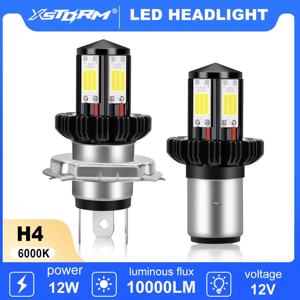 XSTORM H4 H6 Faro principale BA20D Lampadine per fari moto COB 12W 10000LM Moto LED Fari Scooter ATV Accessori Fendinebbia