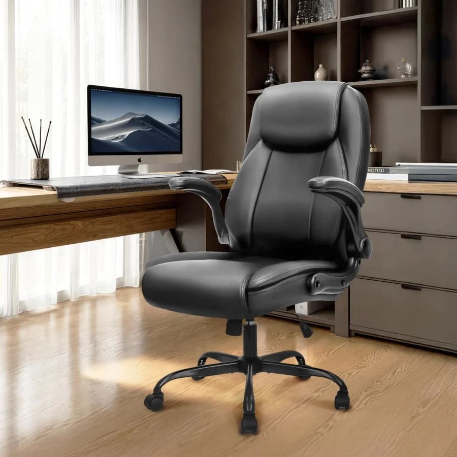 Sedia da Ufficio Ergonomica per Gaming, Sedia Direzionale con Schienale Alto, Braccioli Ribaltabili, Altezza Regolabile, Ruote Girevoli