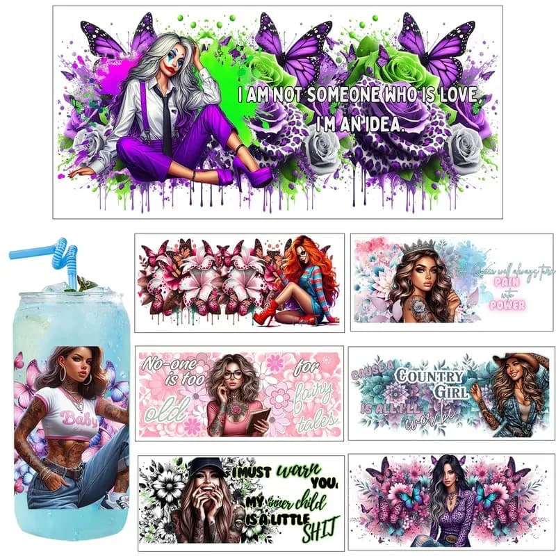 Adesivi UV 3D leopardati americani popolari per feste, decorazioni fai da te, trasferimenti UV DTF, sigilli per tumbler, involucri per tazze UV DTF da 16oz