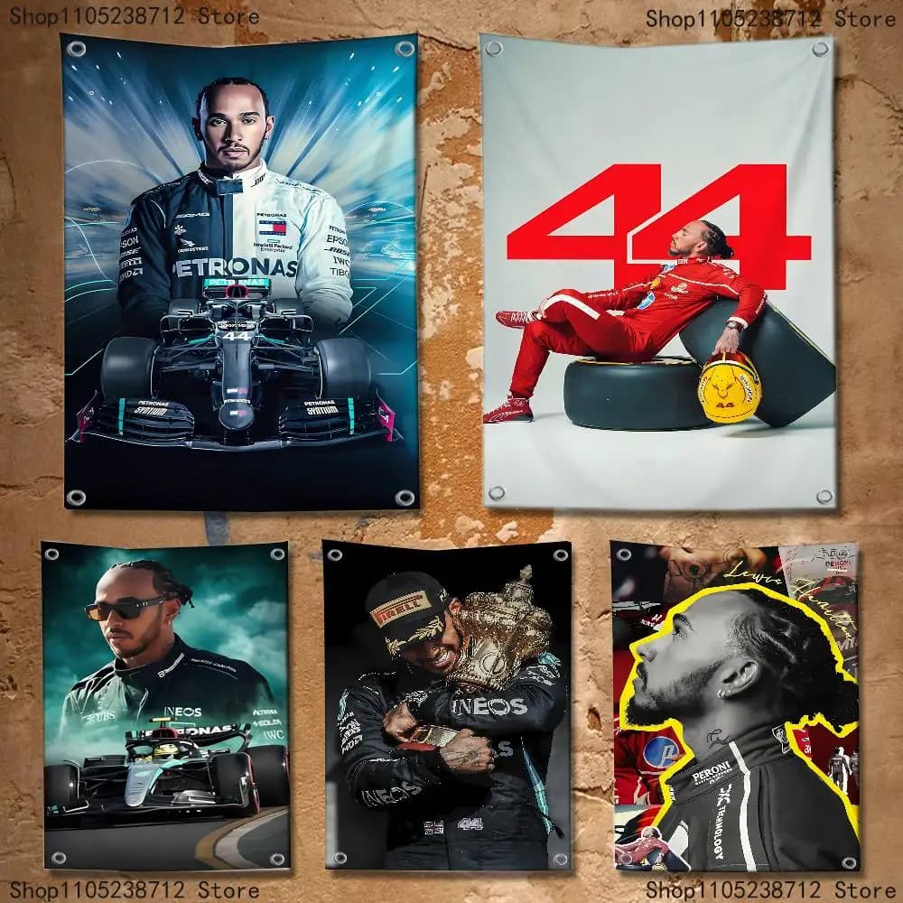 Racing 44 L-Lewis H-Hamilton Flag Tapestry Banner For Bedroom Outdoor Living Room Restaurant Bar Wall Decor Party