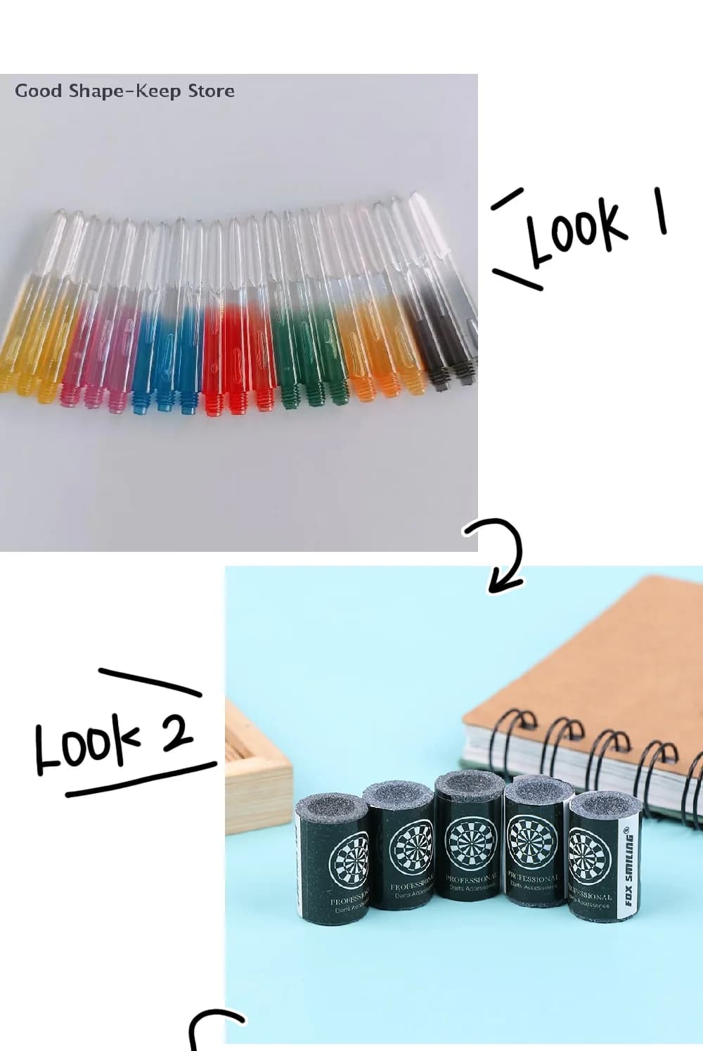Aste per freccette sfumate trasparenti con filettatura 2BA da 3 pezzi, punta morbida, realizzate in nylon plastico 1 pezzo Accessori per pietra per molatura dell'ago per freccette
