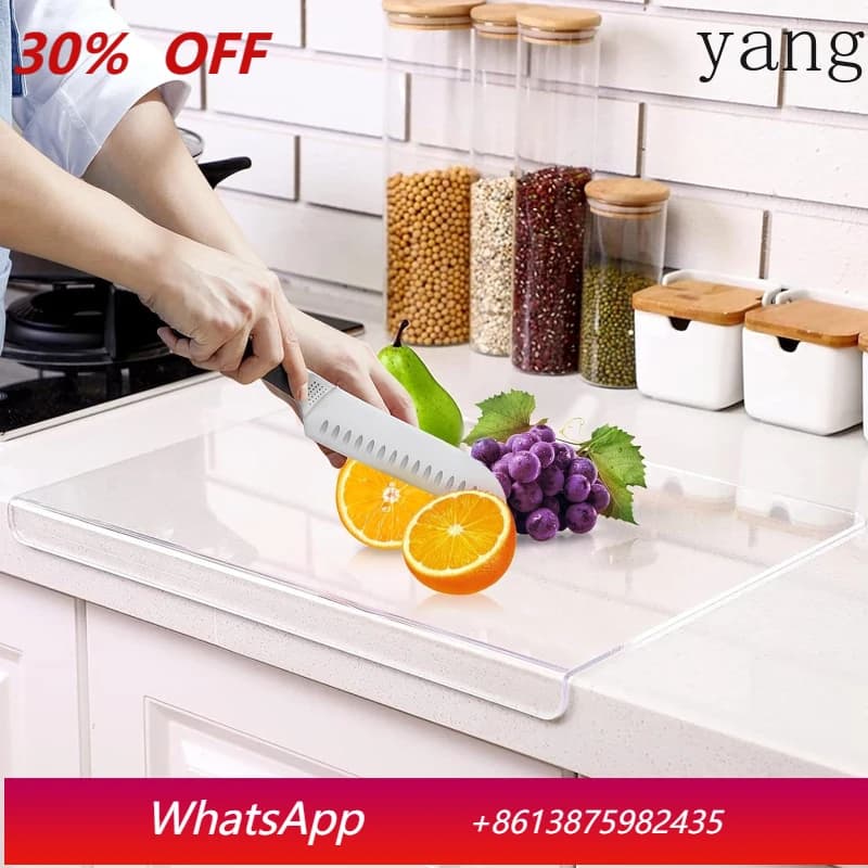 Tagliere da cucina in acrilico trasparente LMM a forma di L, bellissimo e facile da pulire