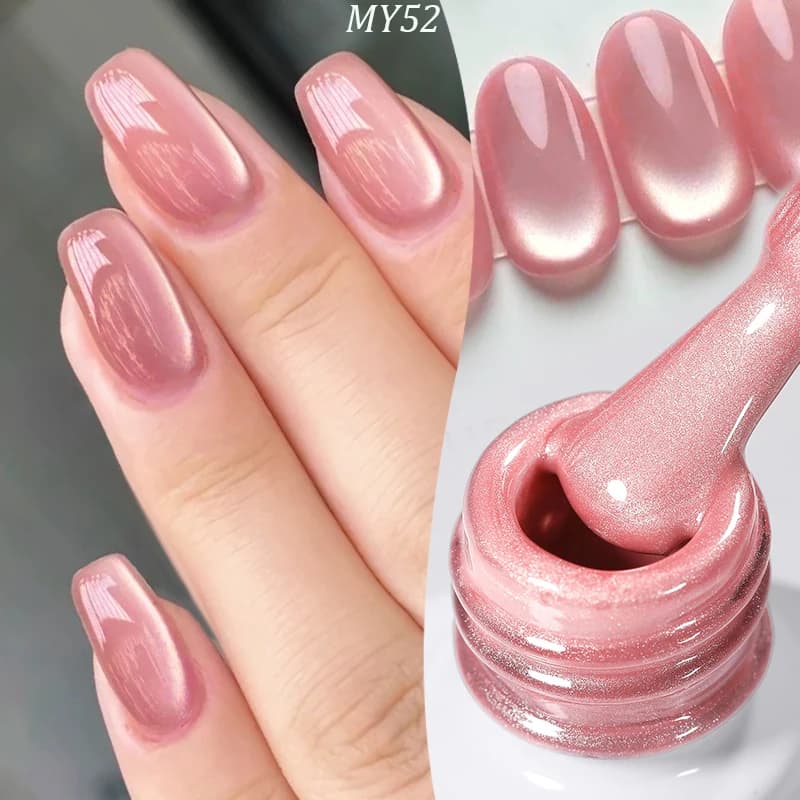 TC 10ML Summer New Pink Peach Color Glass Bead Cat Eye Gel Nail Polish Nail Art Nail Supplies