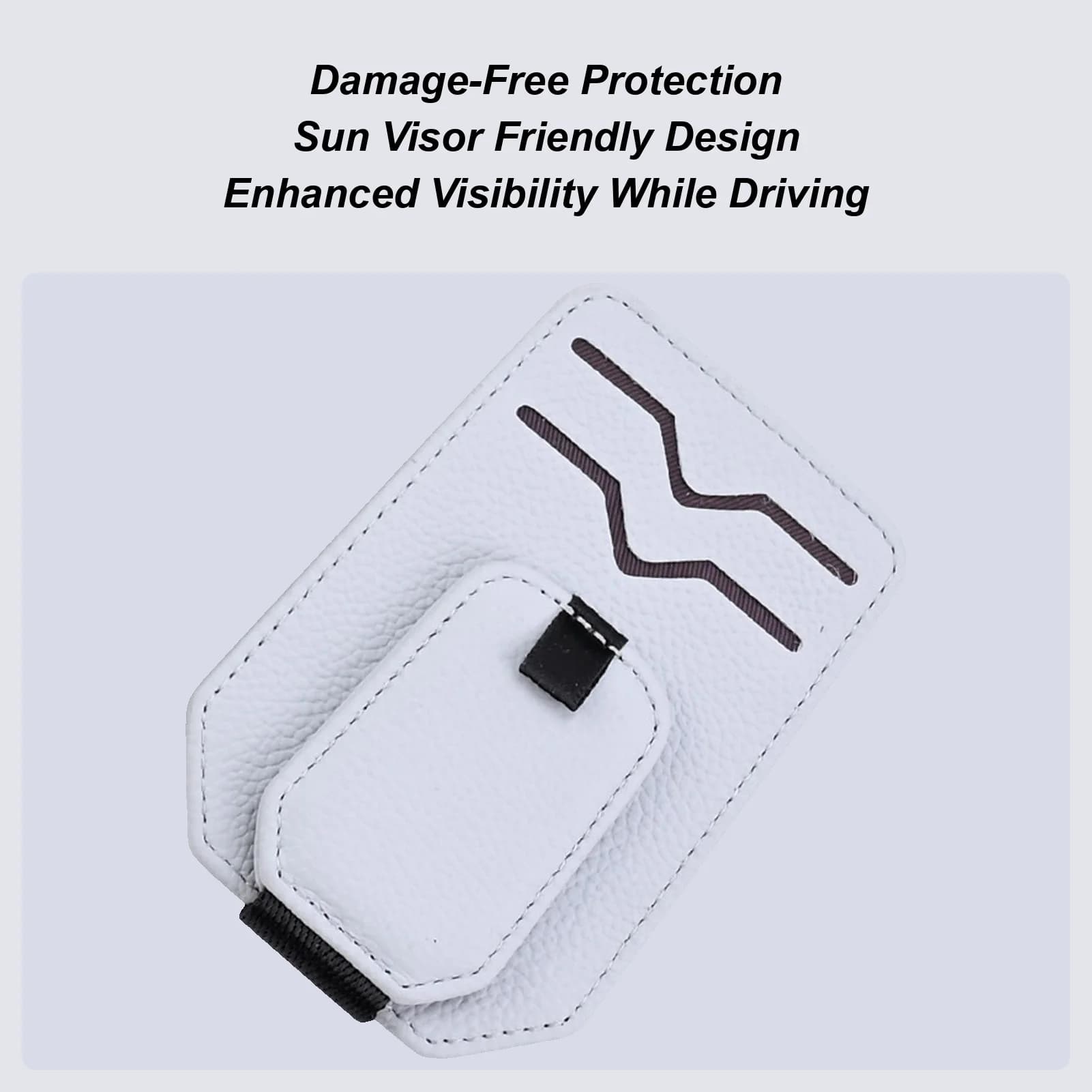 Clip per occhiali da sole per visiera per auto Organizzatore interno automobilistico in pelle magnetica Clip per visiera per occhiali da sole per auto per veicoli SUV RV