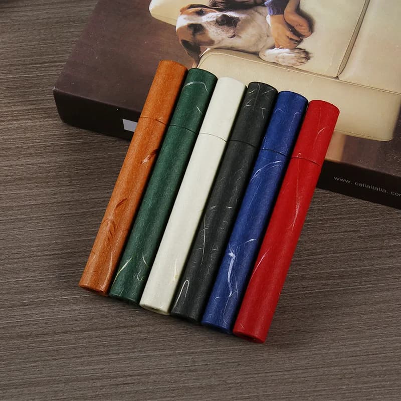 Tubo di cartone di incenso di carta Kraft, contenitore cilindrico di legno di sandalo, bastoncini di Joss speciali, scatola di immagazzinaggio della penna dello strumento di trucco, 20 pezzi