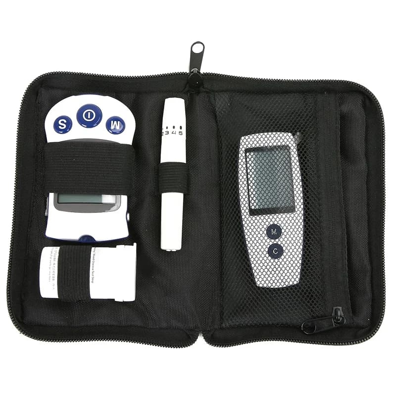 Portable Storage Bag for Glycemia Meter, Blood Pressure Meter and Oxygen, Organizer, Black Hinge Storage Bag for Home Use