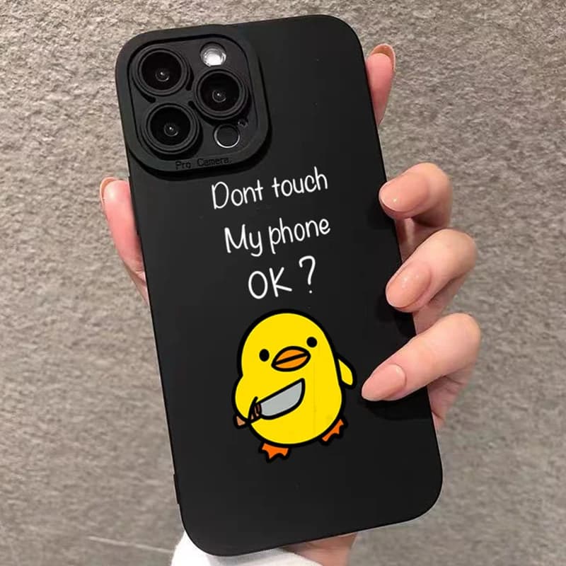 Cute Minimalist Cartoon Duck Silicone Phone Case For iPhone 17 Cases iPhone 16 Pro Max 16E 15 14 13 12 11 XS X XR 7 8 Plus Cover