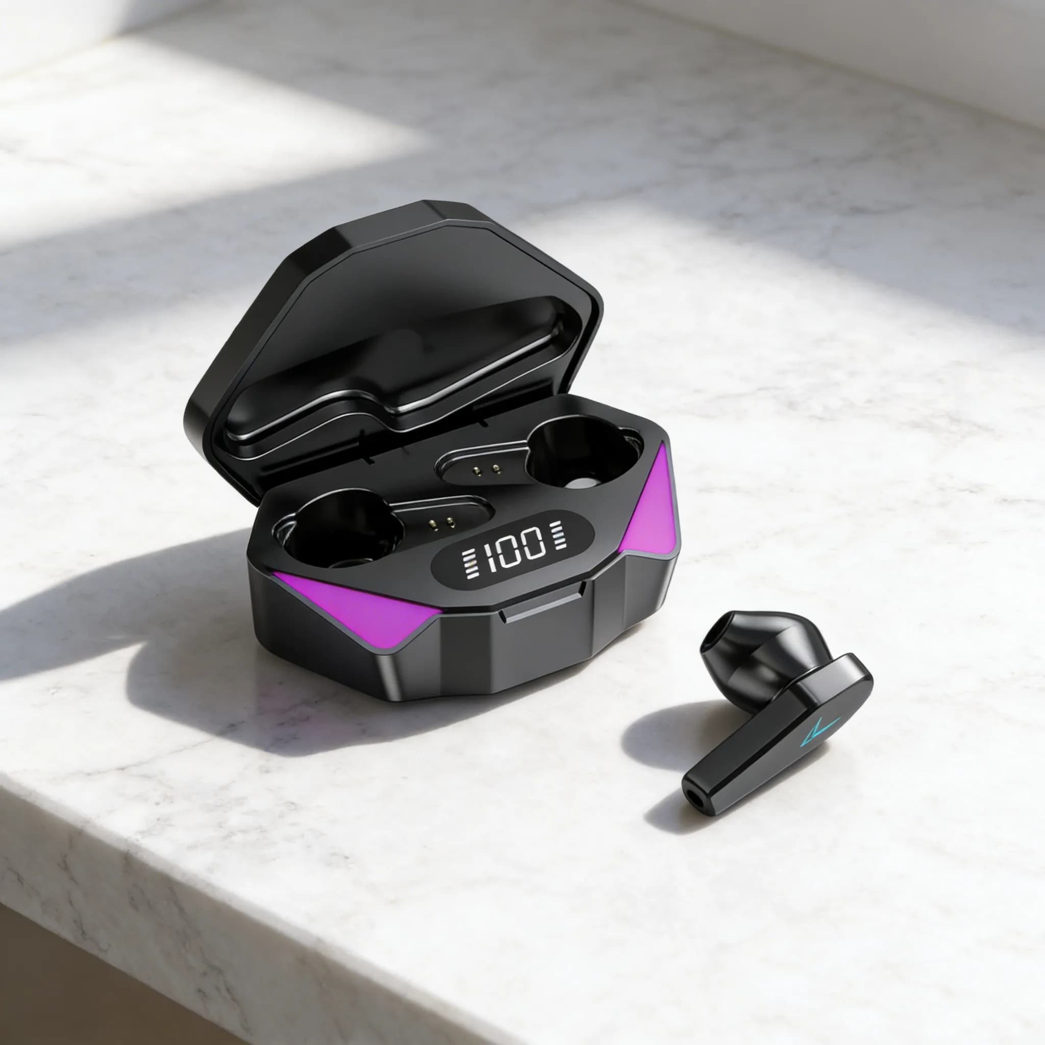 NEW Bluetooth Wireless TWS Headphones for Gamer, Low Latenza 65ms, with Microphone and Vivavoce Function, Compatible with Smartphone