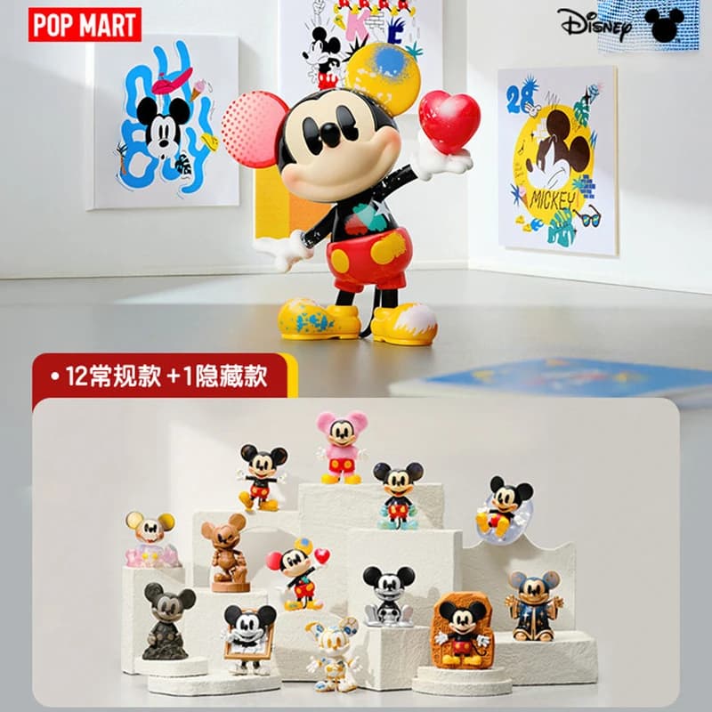 POPMART Disney Mickey Boundless Creativity Series Blind Box Guess Bag Giocattoli originali Bambola Cute Anime Figure Ornamenti Regalo