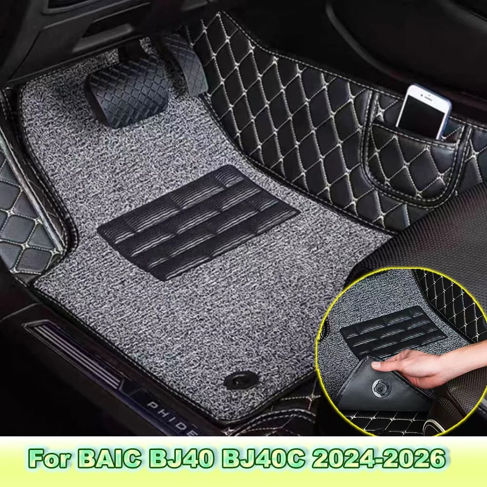 Full Coverage Car Floor Mat Single Driver Double layer Foot Pad Auto Interior Accessories Fit for BAIC BJ40 BJ40C 2024-2026