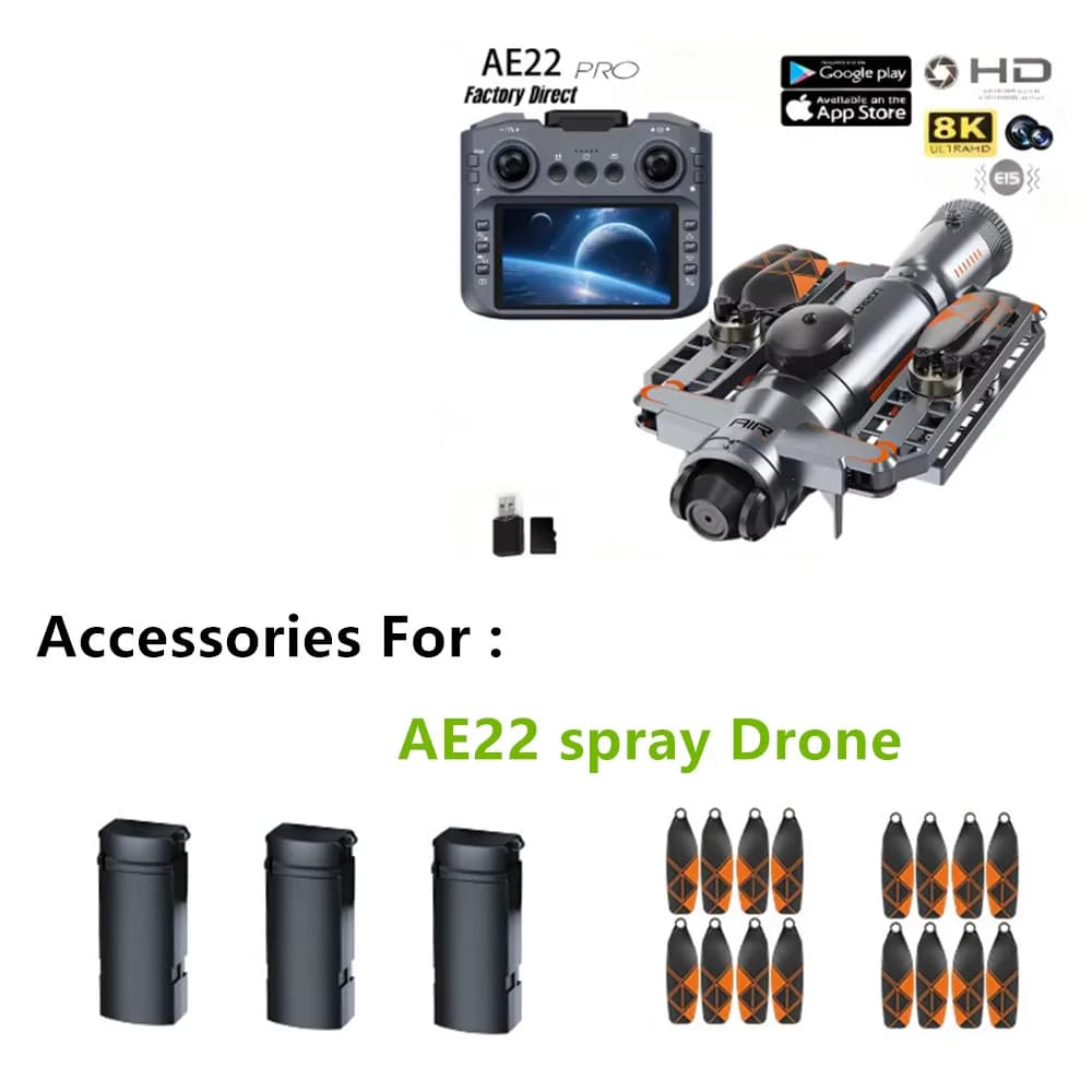 Batteria per Drone AE22 3.7v 1000mAh / Elica a Foglia d'Acero / Accessori per Ricambi Drone AE22