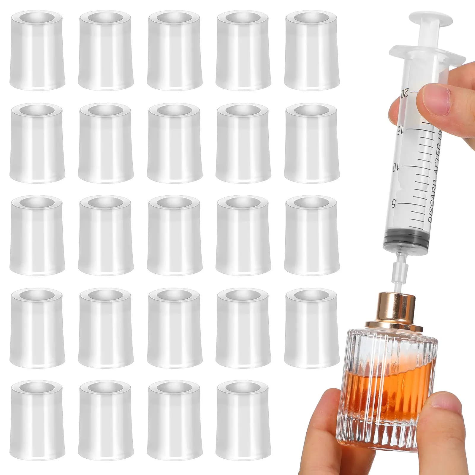 100 Pezzi Siringhe Dosatrici per Profumo, Adattatori per Trasferimento Liquidi per Ricaricare Piccole Bottiglie, Strumento da Viaggio per Ricarica
