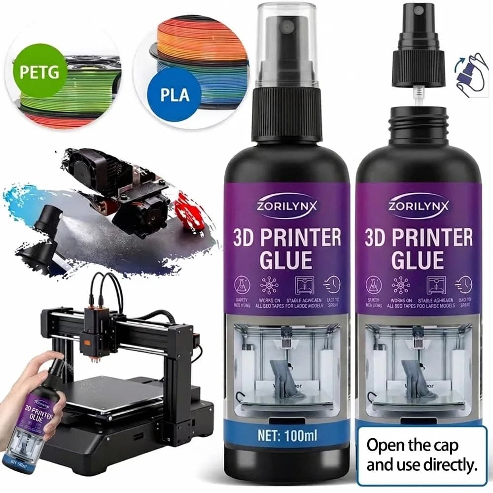 100ml 3D Printer Glue Spray Anti Warping Heated Bed Adhesion Promoter Release Agent for PLA ABS PETG Filament Printing Part