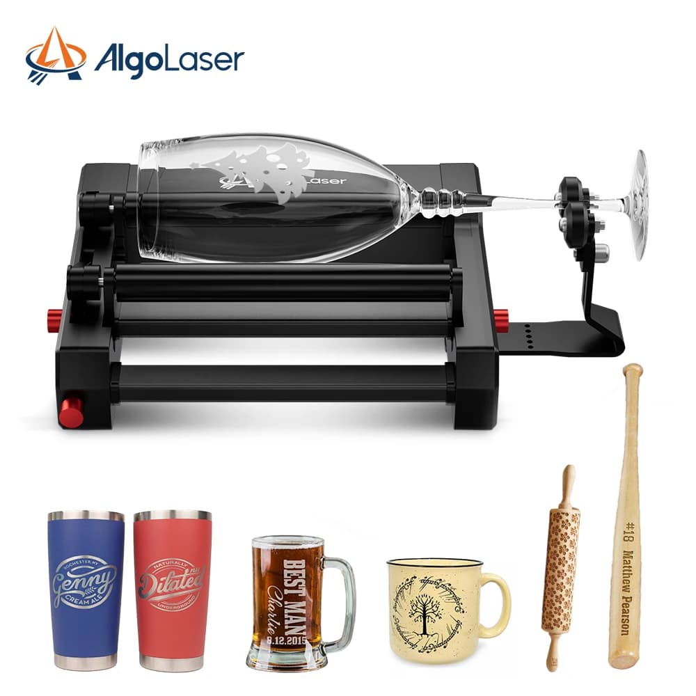 Laser rotary roller AlgoLase RR2 Yaxis Laser Engraver Roller 360 ° Rotating for engraving of 6-150 mm diameter cylindrical objects