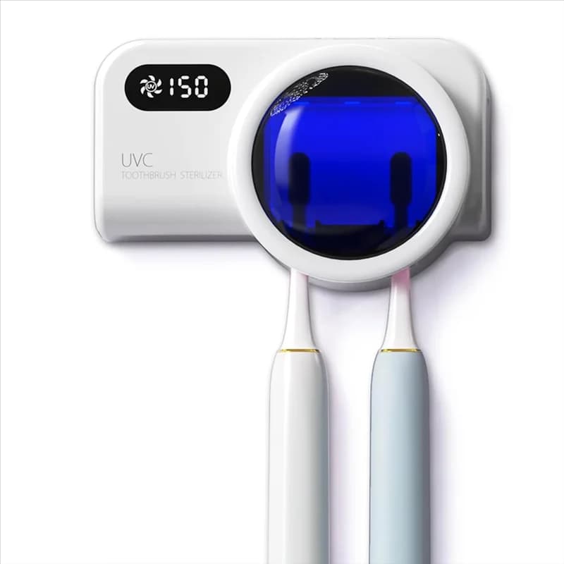 Brush holder and detergent, air cleaning and drying, rechargeable wall mounting, for all electrical and manual brushes