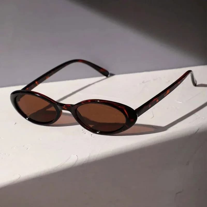 1/2 Pezzi Nuovi Occhiali da Sole Sexy da Donna, Piccoli Ovali, alla Moda, con Montatura Leopardata Marrone, Accessori per la Vita Quotidiana
