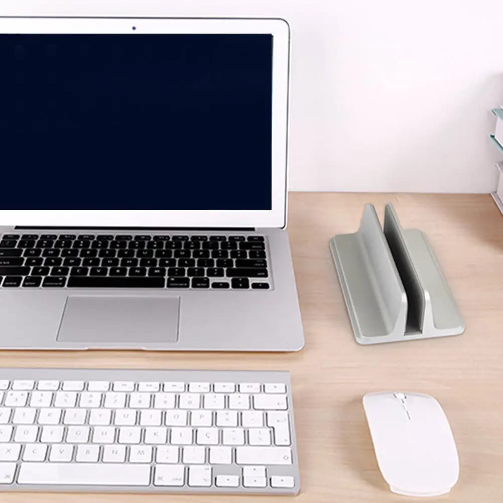 Supporto Verticale per Laptop in Lega di Alluminio, Regolabile, per Notebook, Tablet, Libri, Uso Domestico, Ufficio, Dormitorio, Studio