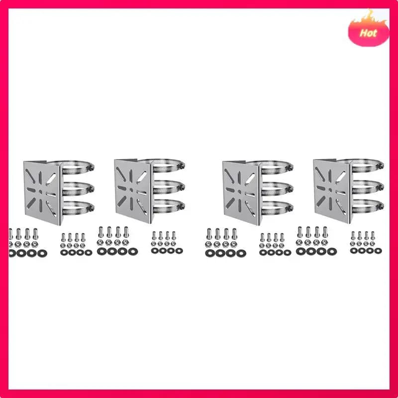 ABYP 4Pcs Universal Wall Mounting Bracket With 12 Loops, Stainless Steel Vertical Pole Mount Adapter For CCTV Security Camera