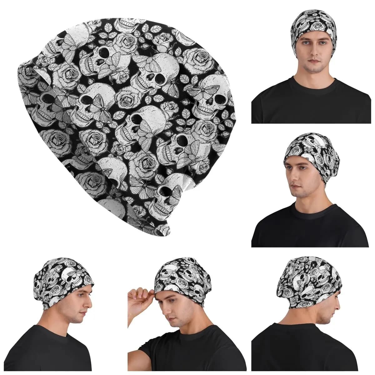 Skull Print Horror Skeleton Death Unisex Adult Beanies Caps Knitted Bonnet Hat Warm Fashion Autumn Winter Outdoor Skullies Hats