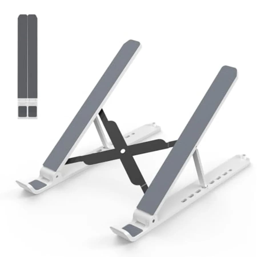 Laptop Stand for Desk, Adjustable Laptop Riser Foldable Portable Laptop Holder, Ventilated Cooling Notebook Stand for 10-15.6"